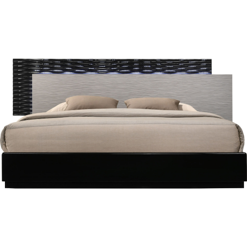 Roma King Bed in Black & Grey Lacquer